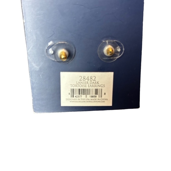 Michelle McDowell Lanier Dark Tortoise Post Earrings - Picture 5 of 9